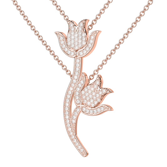 Tulip Two Chain Necklace