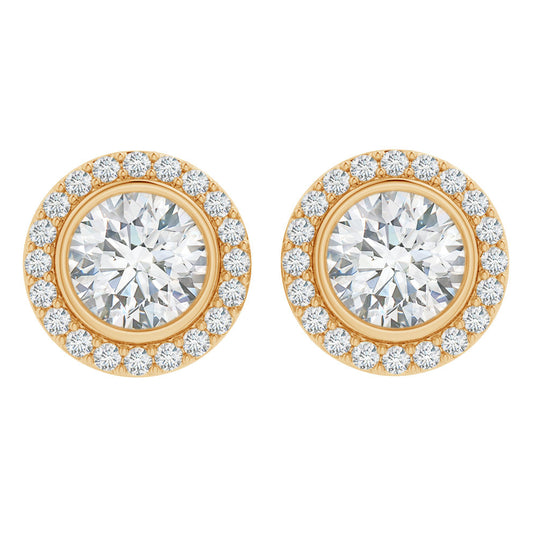 Aster Round Brilliant Halo Earrings