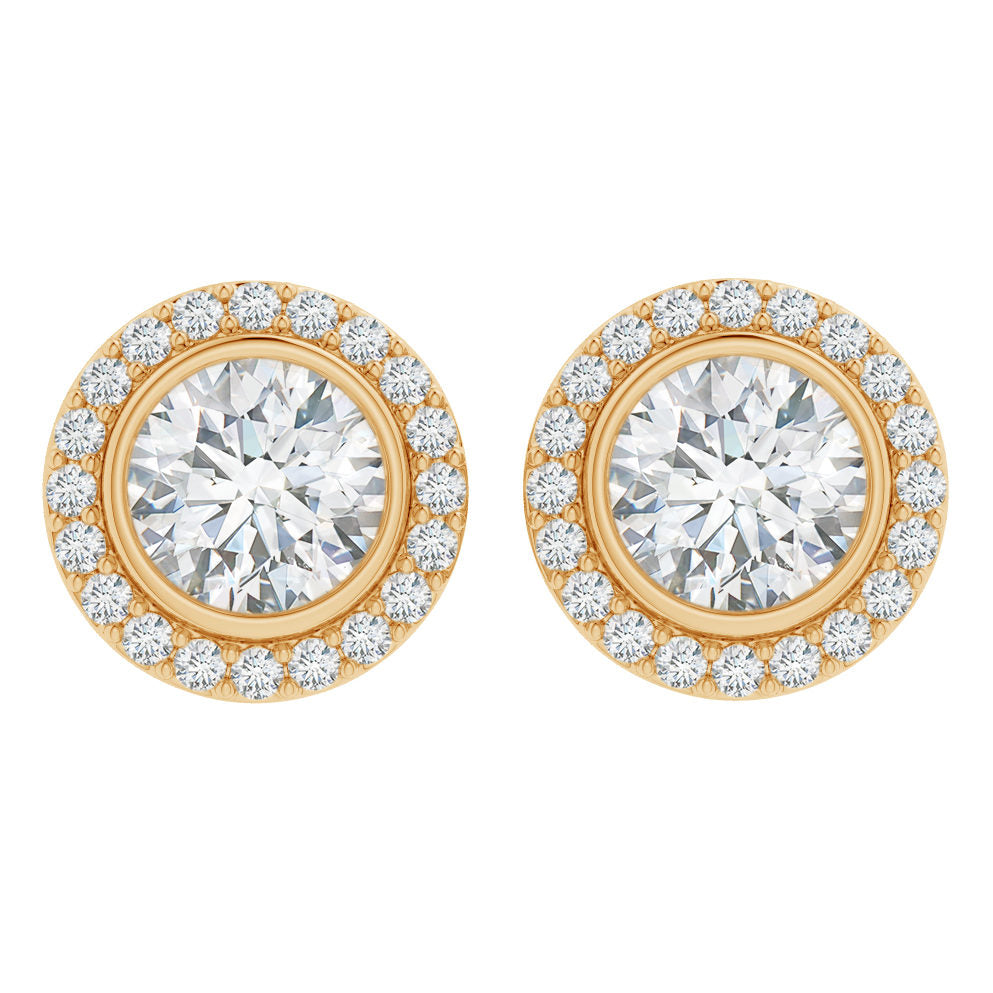 Aster Round Brilliant Halo Earrings