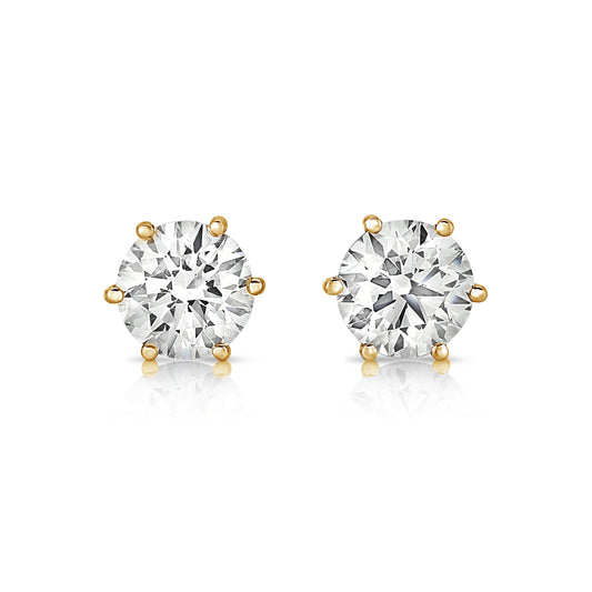 Aster Round Brilliant Solitaire Earrings